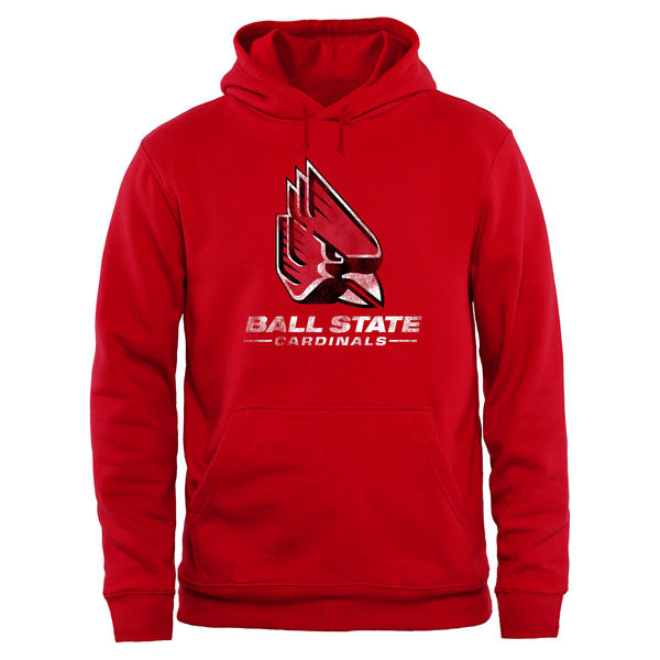 Men NCAA Ball State Cardinals Big Tall Classic Primary Pullover Hoodie Red